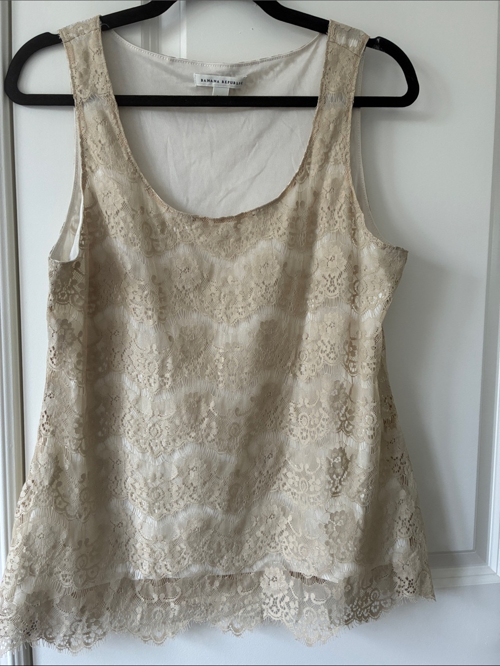 Banana Republic Beige Lace Tank Top